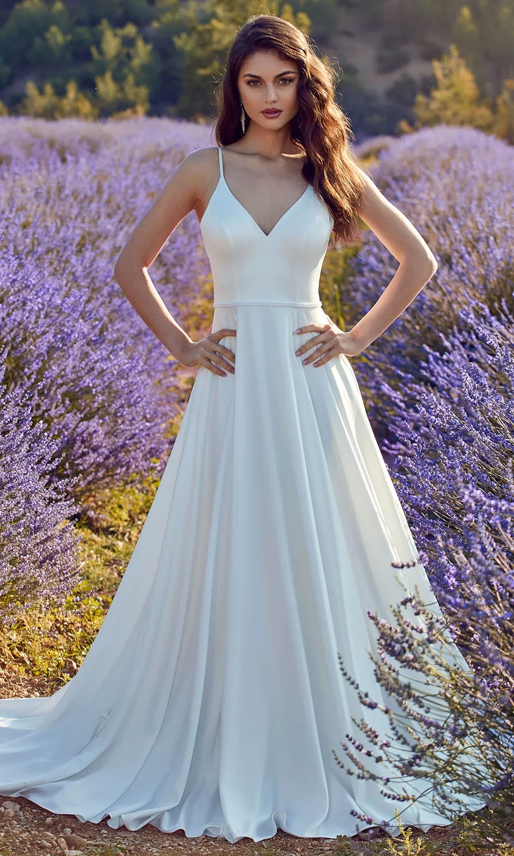 Alyce Paris 7089 - Button Back Spaghetti Strap Bridal Dress - Image 5