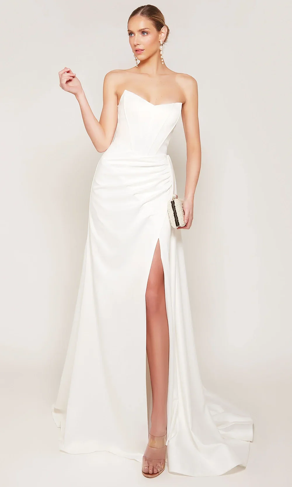 Alyce Paris 7093 - Corset Bodice Sheath Bridal Dress with Slit - Image 7