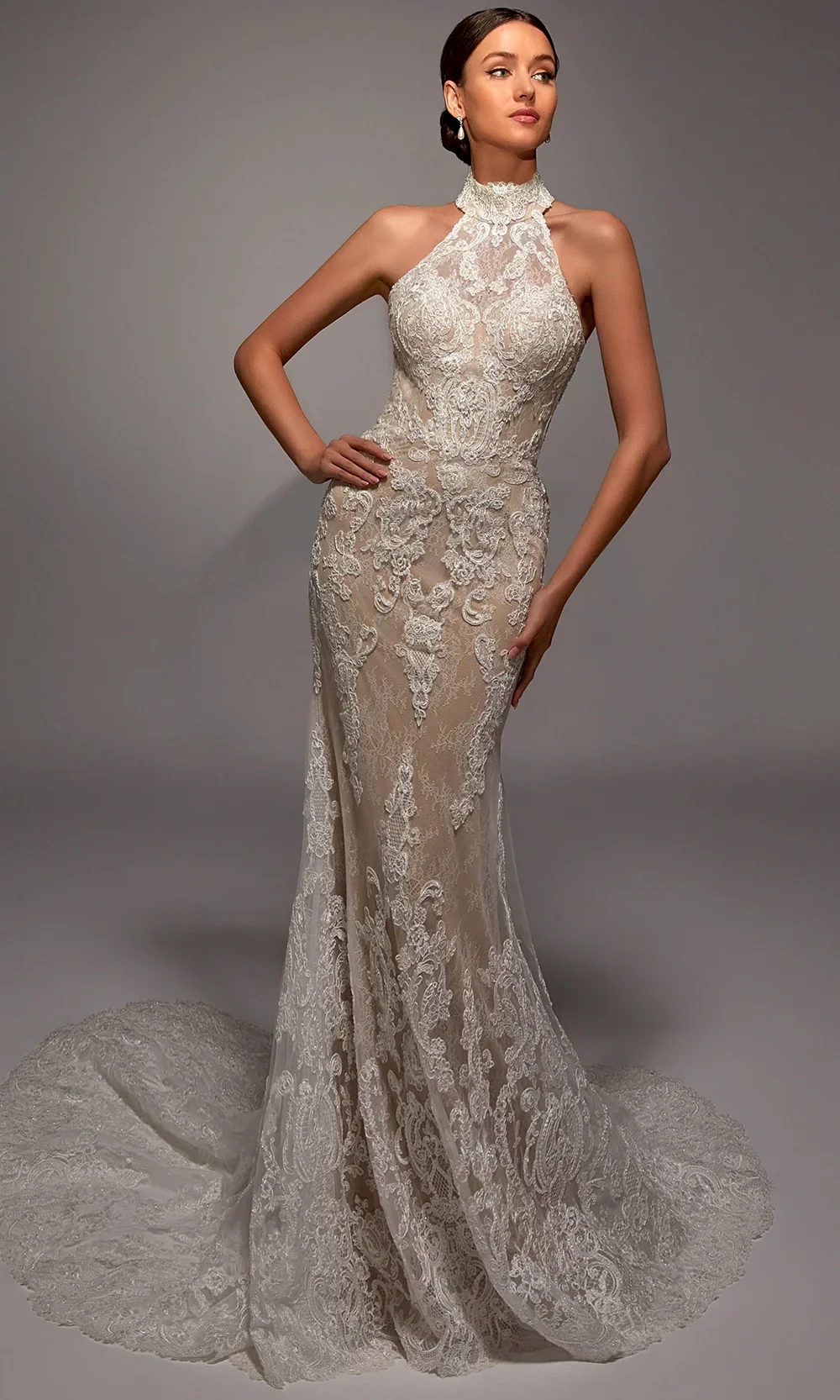 Alyce Paris 7159 - High Neck Illusion Back Mermaid Dress