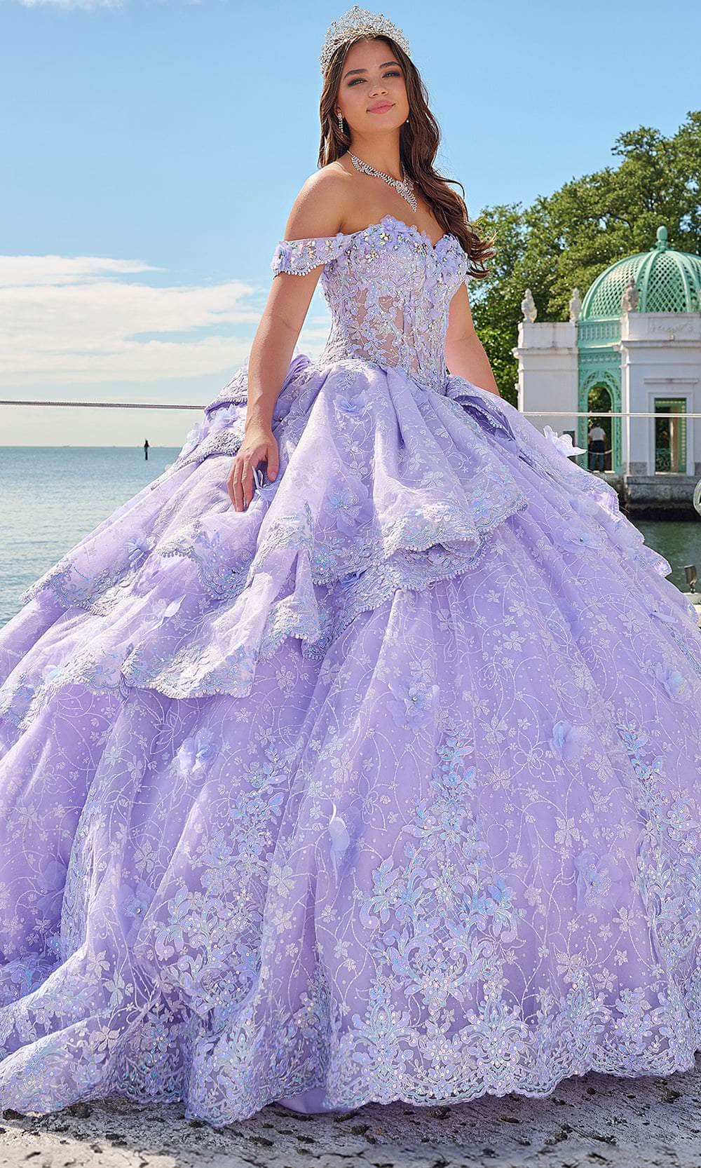 Amarra 54202 - Embellished Off-Shoulder Ballgown - Image 8