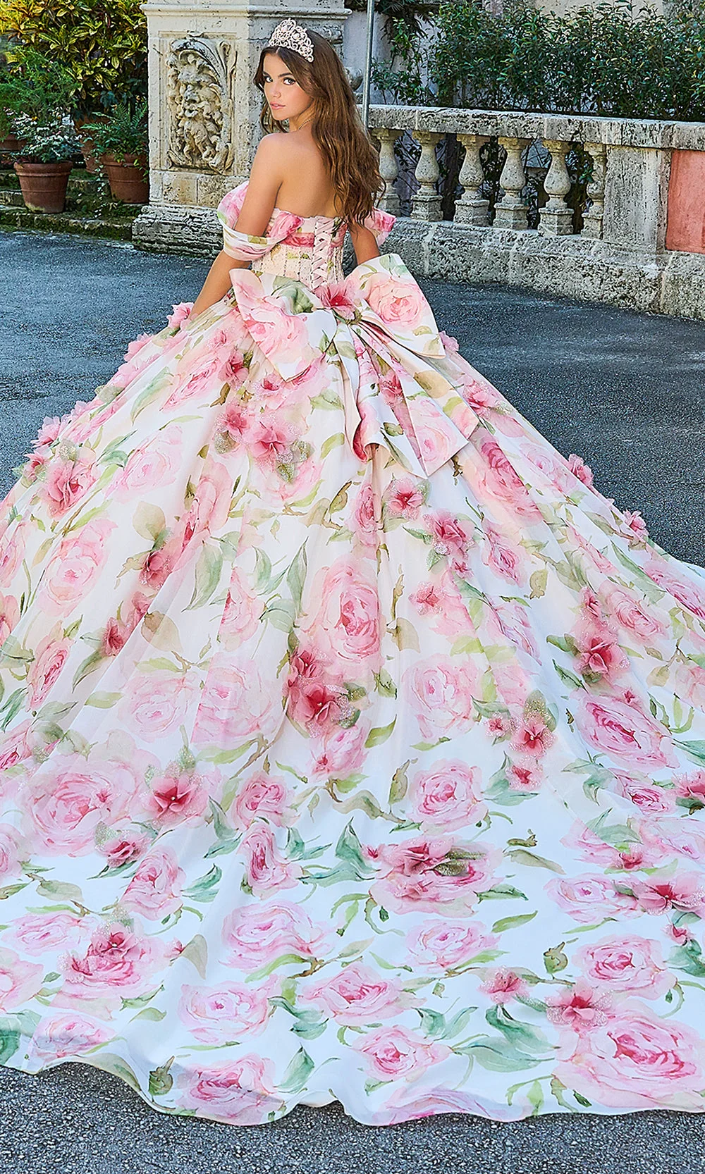 Amarra 54214 - Floral Printed Ballgown - Image 7