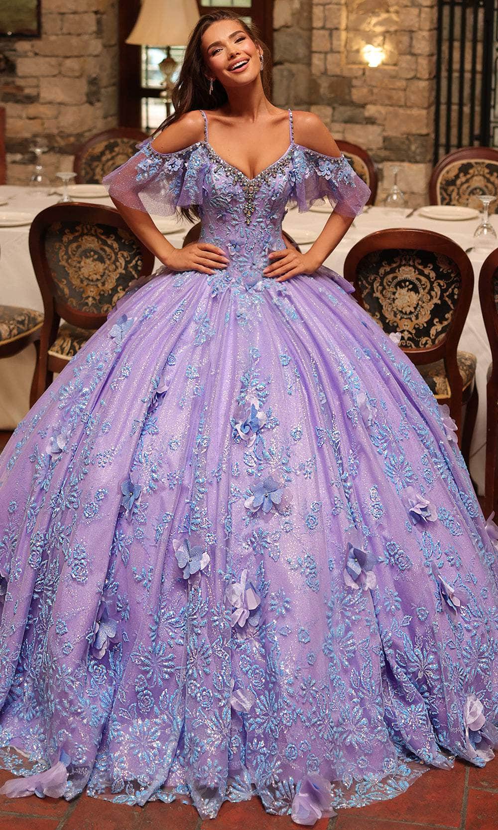Amarra 54229 - Ruffled Ballgown - Image 4