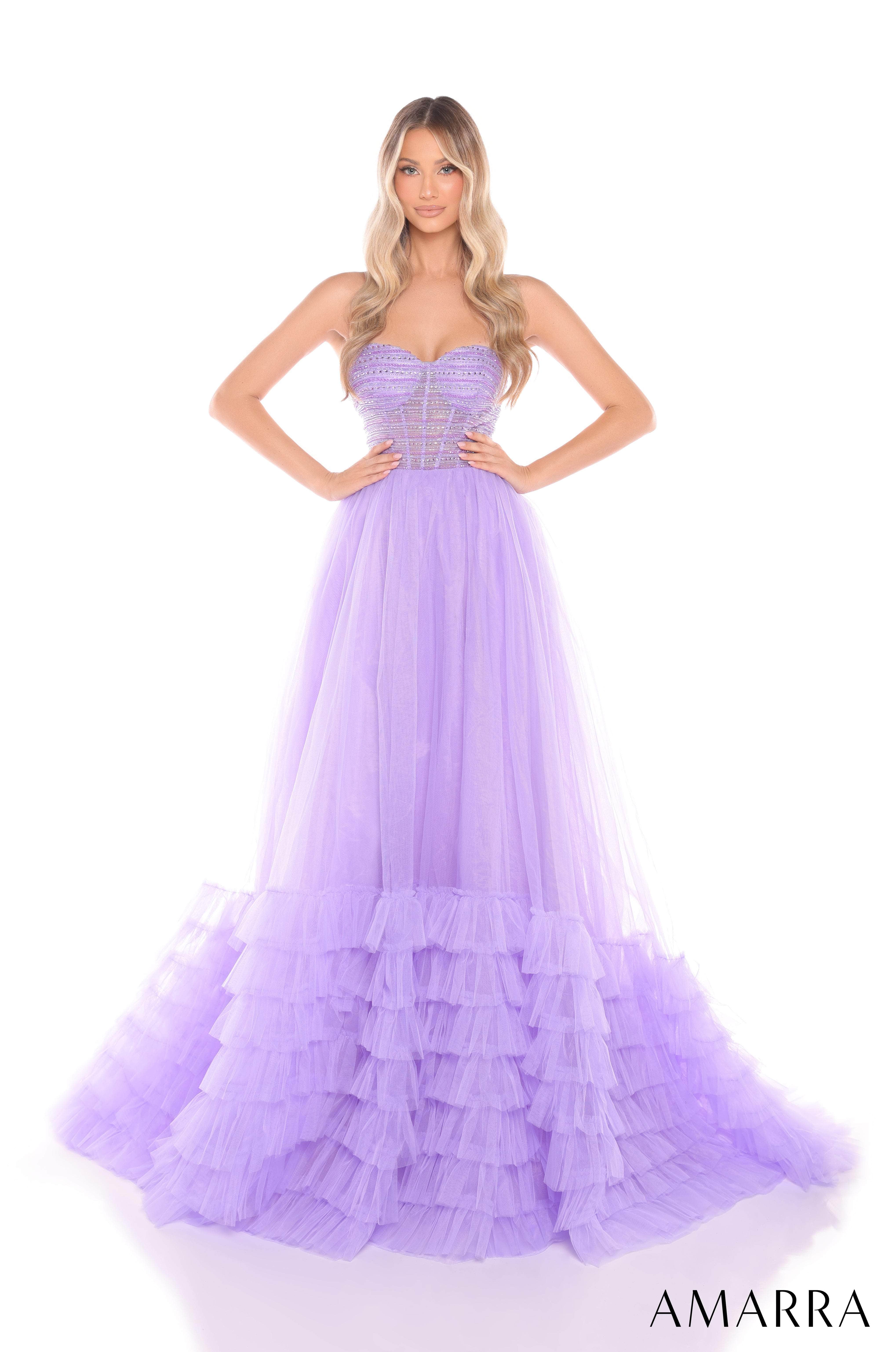 Amarra 88277 - Strapless Sweetheart Layered Gown - Image 6