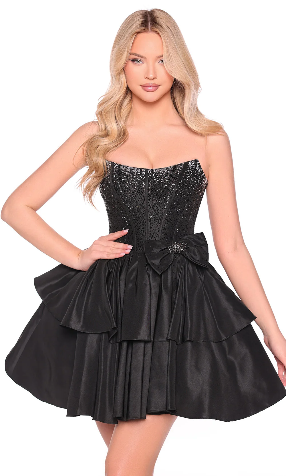 Amarra 88912 - Corset Strapless A-Line Mini Dress - Image 4