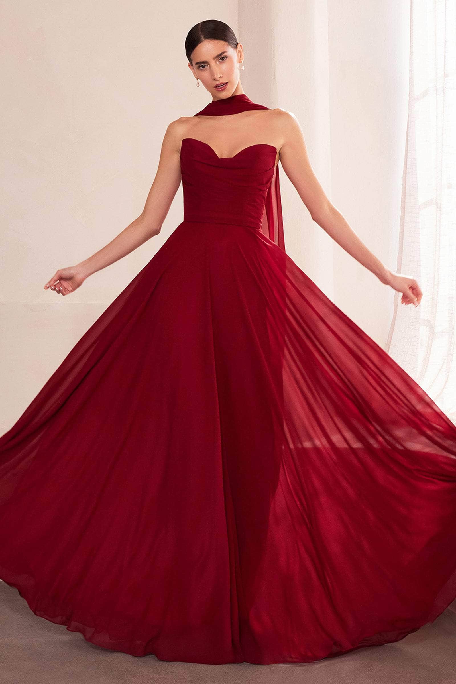 Amoris by Ladivine T703 - Strapless Lace-Up back A-Line Gown - Image 3