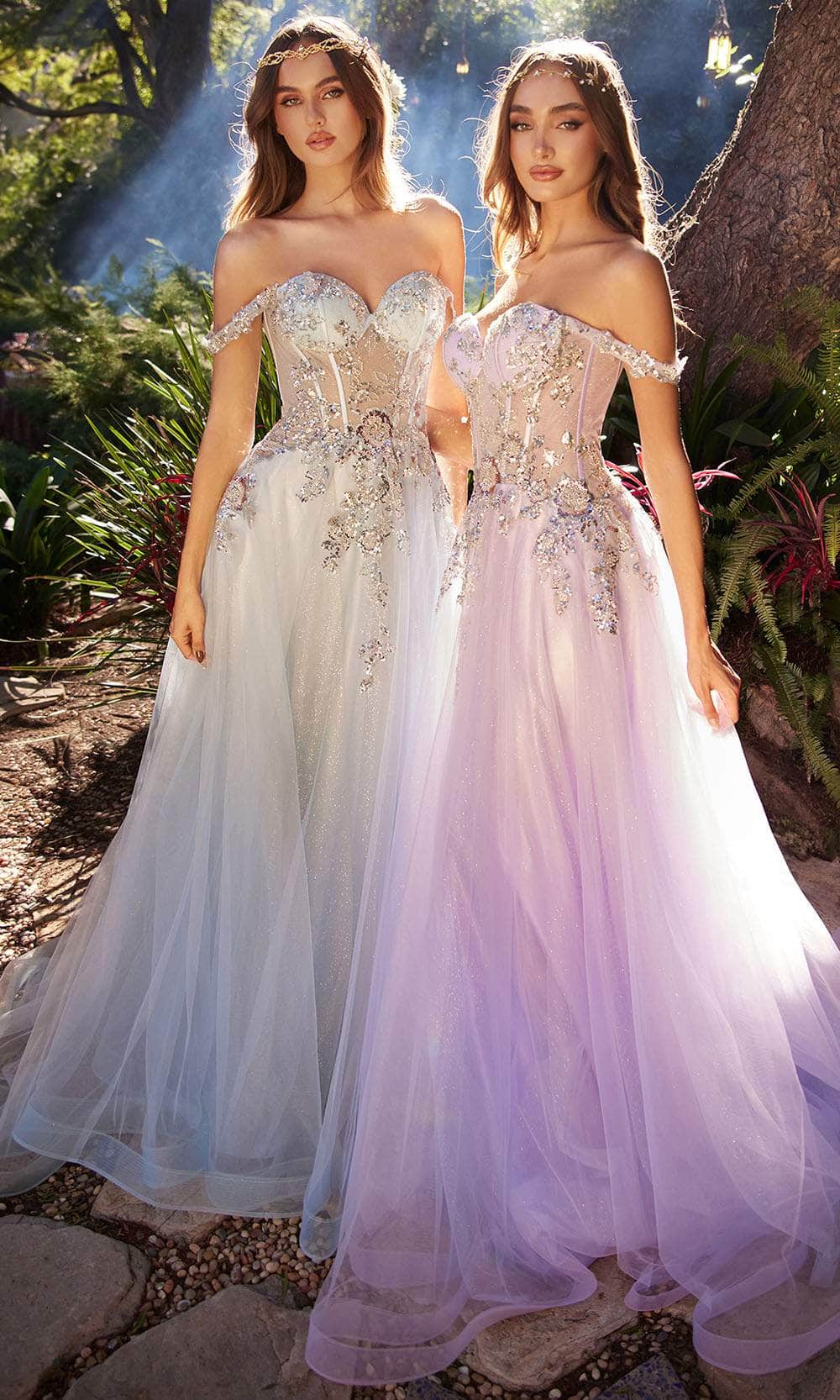 Beaded Appliqued A-Line Prom Gown - Image 7