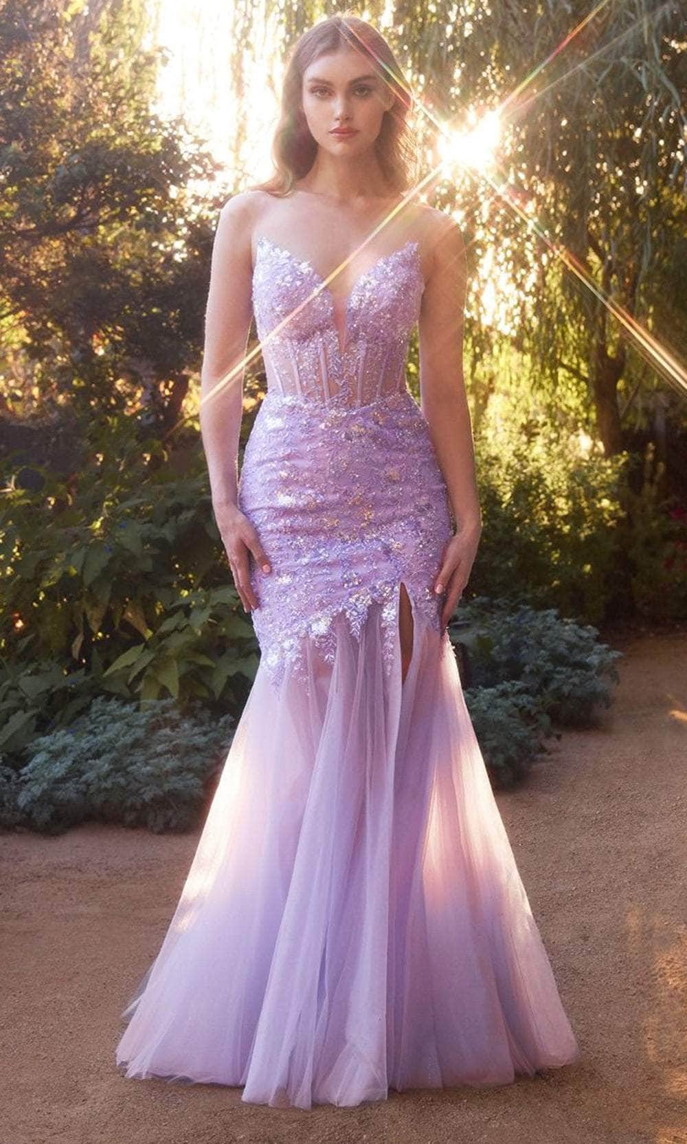 Andrea and Leo A1388 - Plunging V-Neck Sheer Evening Gown - Image 3
