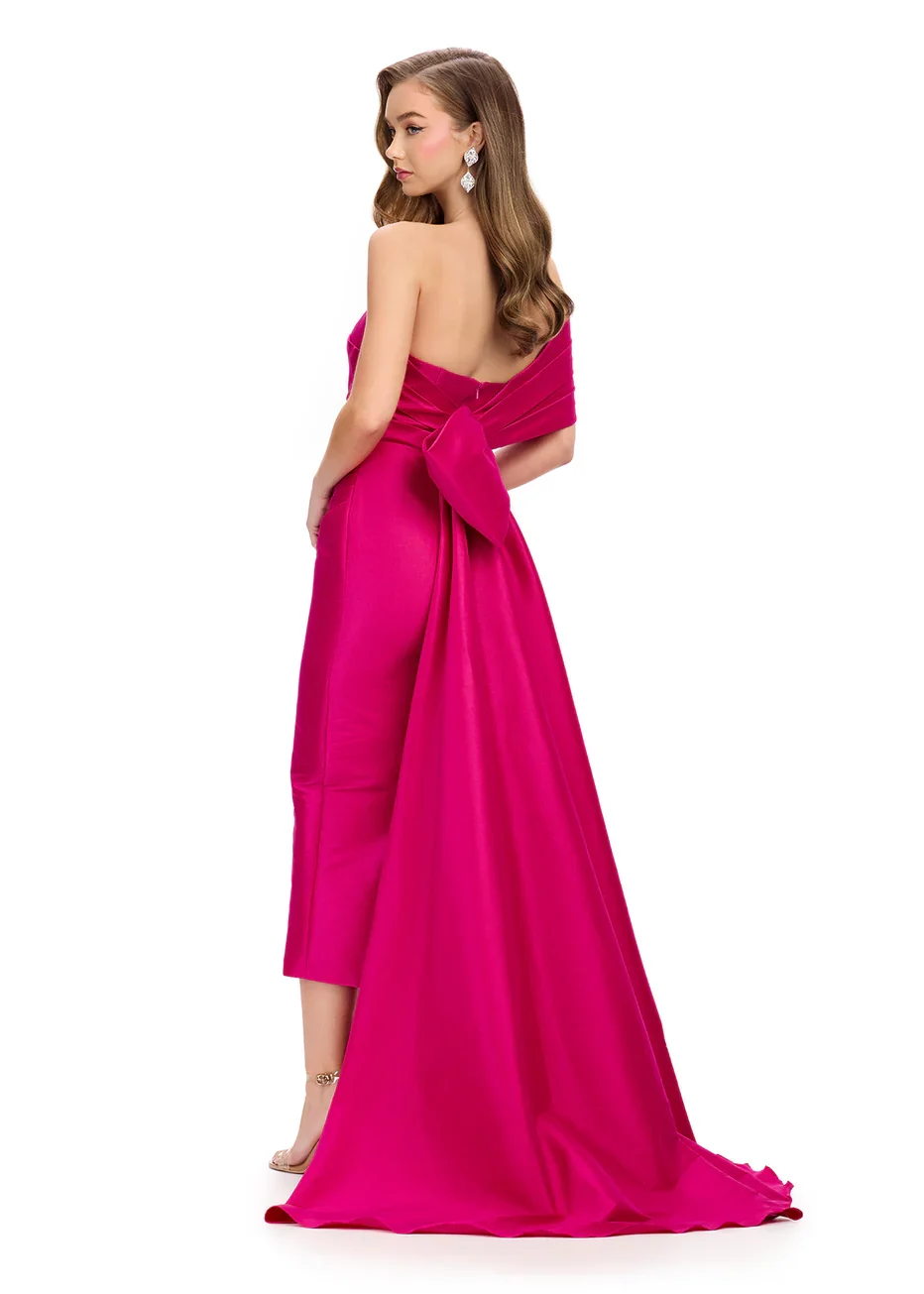 Ashley Lauren 11727 - Bow Draped Sheath Evening Gown - Image 8