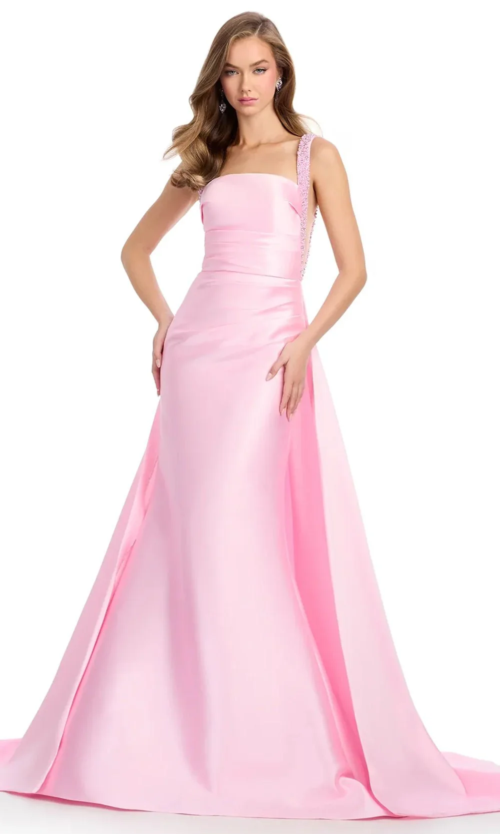 Ashley Lauren 11979 - Beaded Straps Square Neck Prom Gown