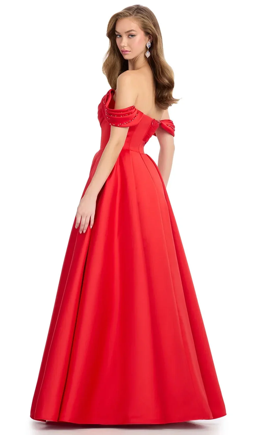 Ashley Lauren 12017 - Pleated Bodice Satin Ballgown - Image 2