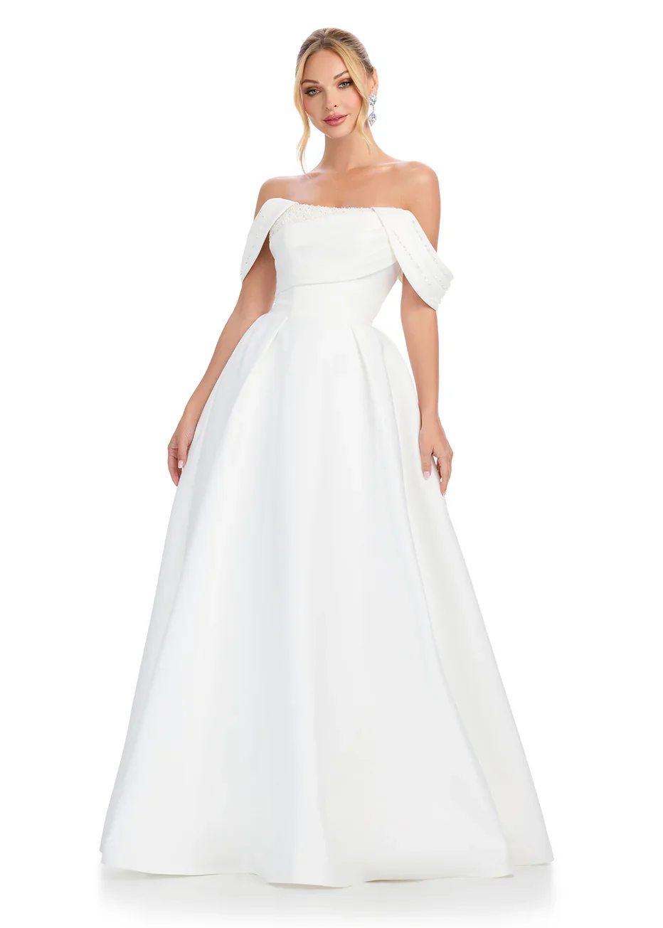Ashley Lauren 12017 - Pleated Bodice Satin Ballgown - Image 4