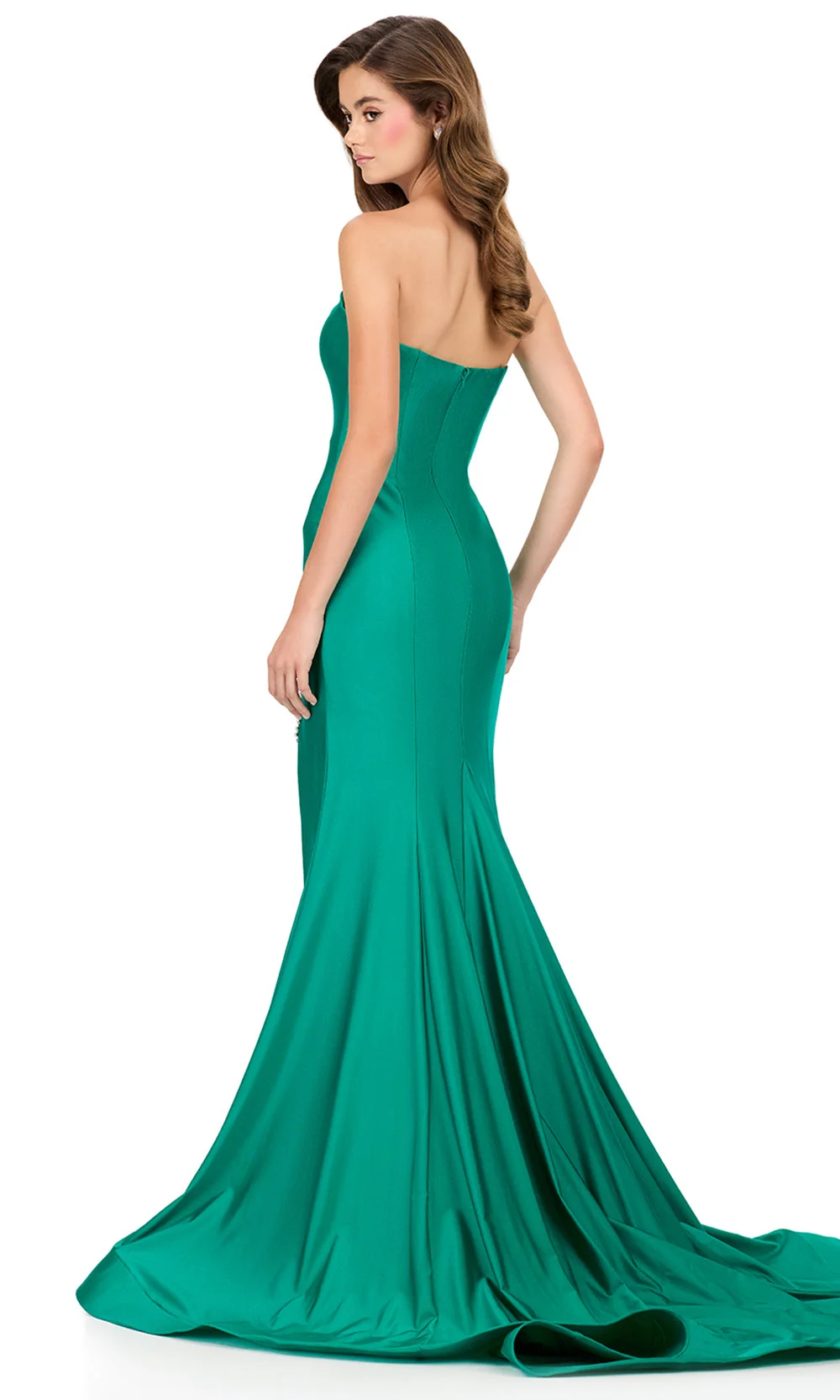 Ashley Lauren 12191 - Crystal Embellished Strapless Plunge Dress - Image 3