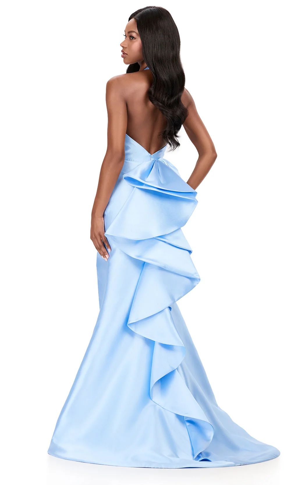 Ashley Lauren 12214 - Ruffle Bow Back Mermaid Prom Dress - Image 14