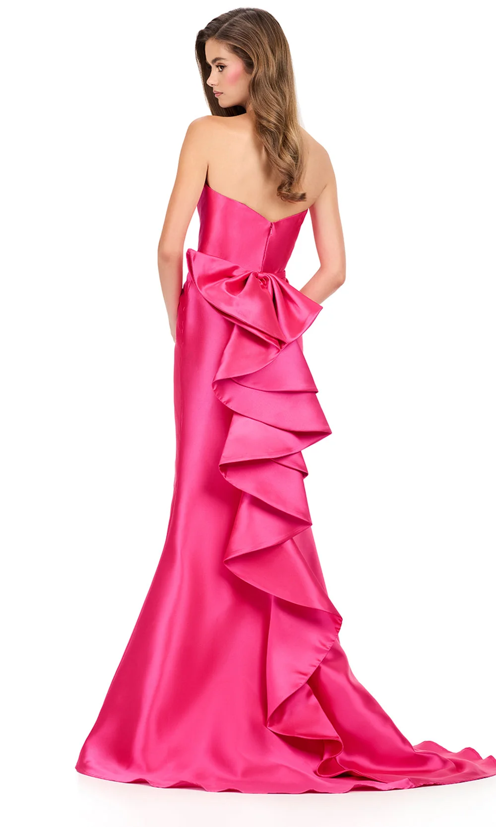 Ashley Lauren 12215 - Straight Neckline Mermaid Dress with Bow Accent - Image 6