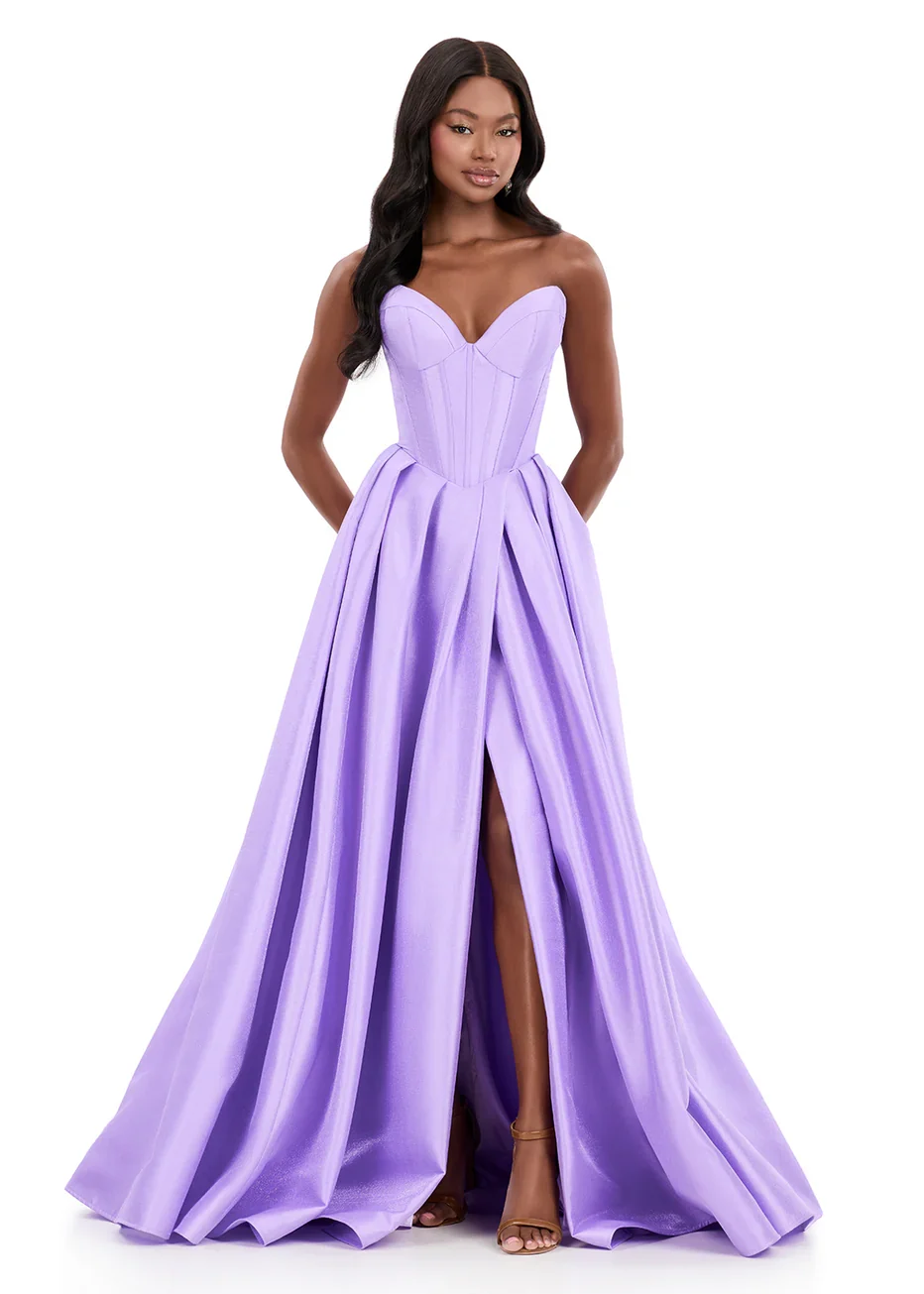 Ashley Lauren 12266 - Sweetheart Bodice Pleated Ballgown - Image 4