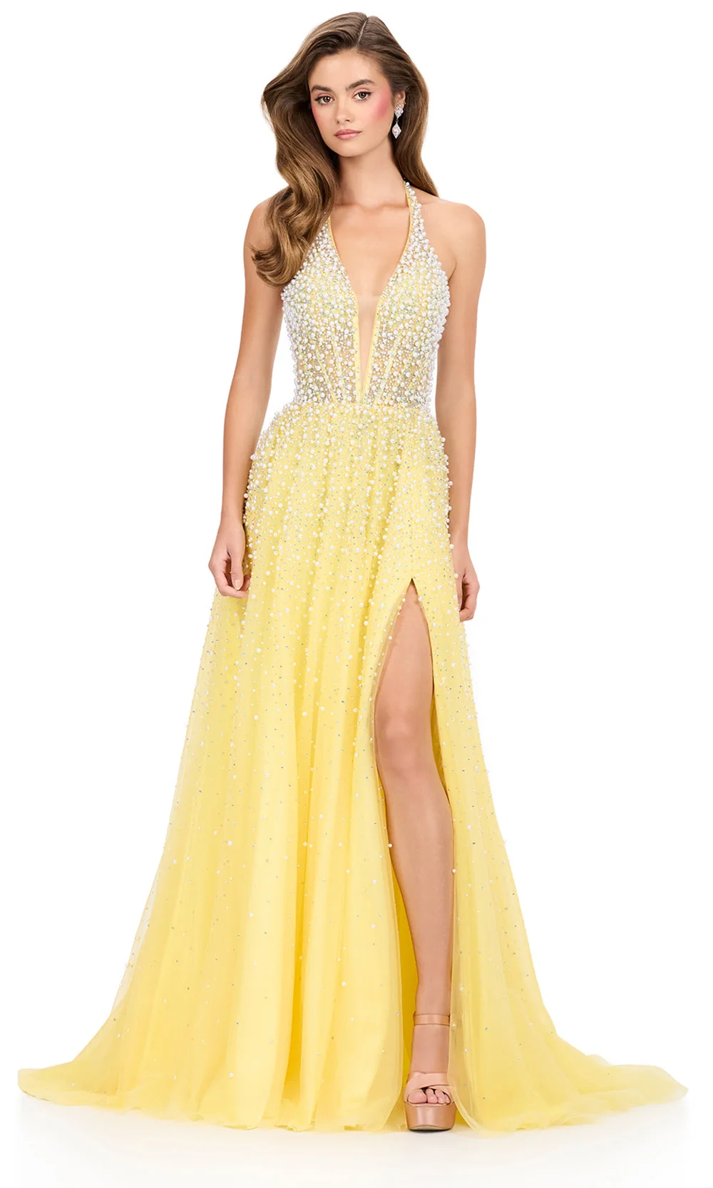 Ashley Lauren 12268 - Open Back Beaded Halter Dress - Image 12