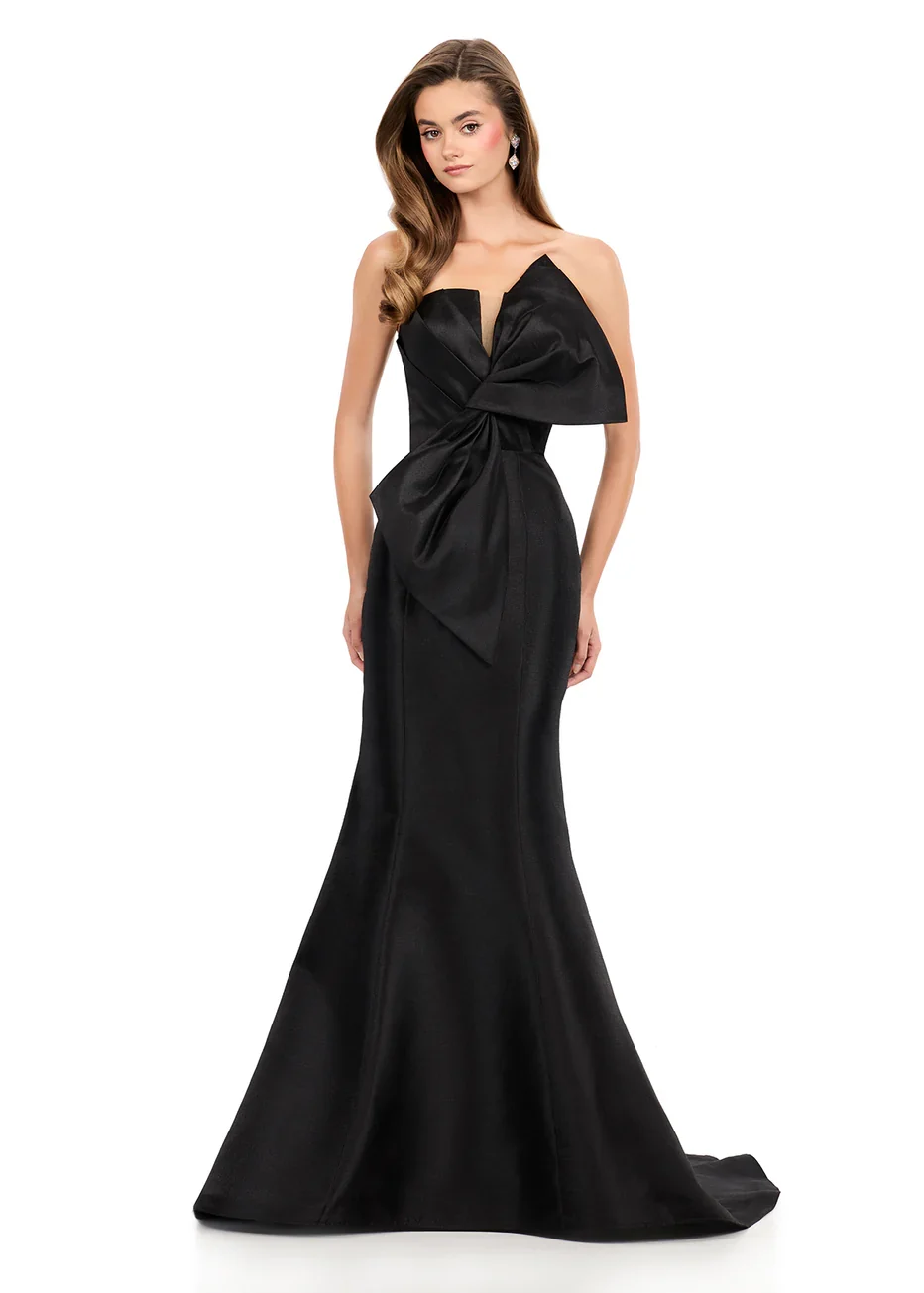 Ashley Lauren 12279 - Sculpted Bow Strapless Sheath Dress - Image 2
