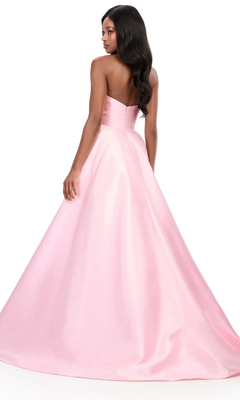 Ashley Lauren 12280 - Fold-Over Neckline Mikado Ballgown - Image 2