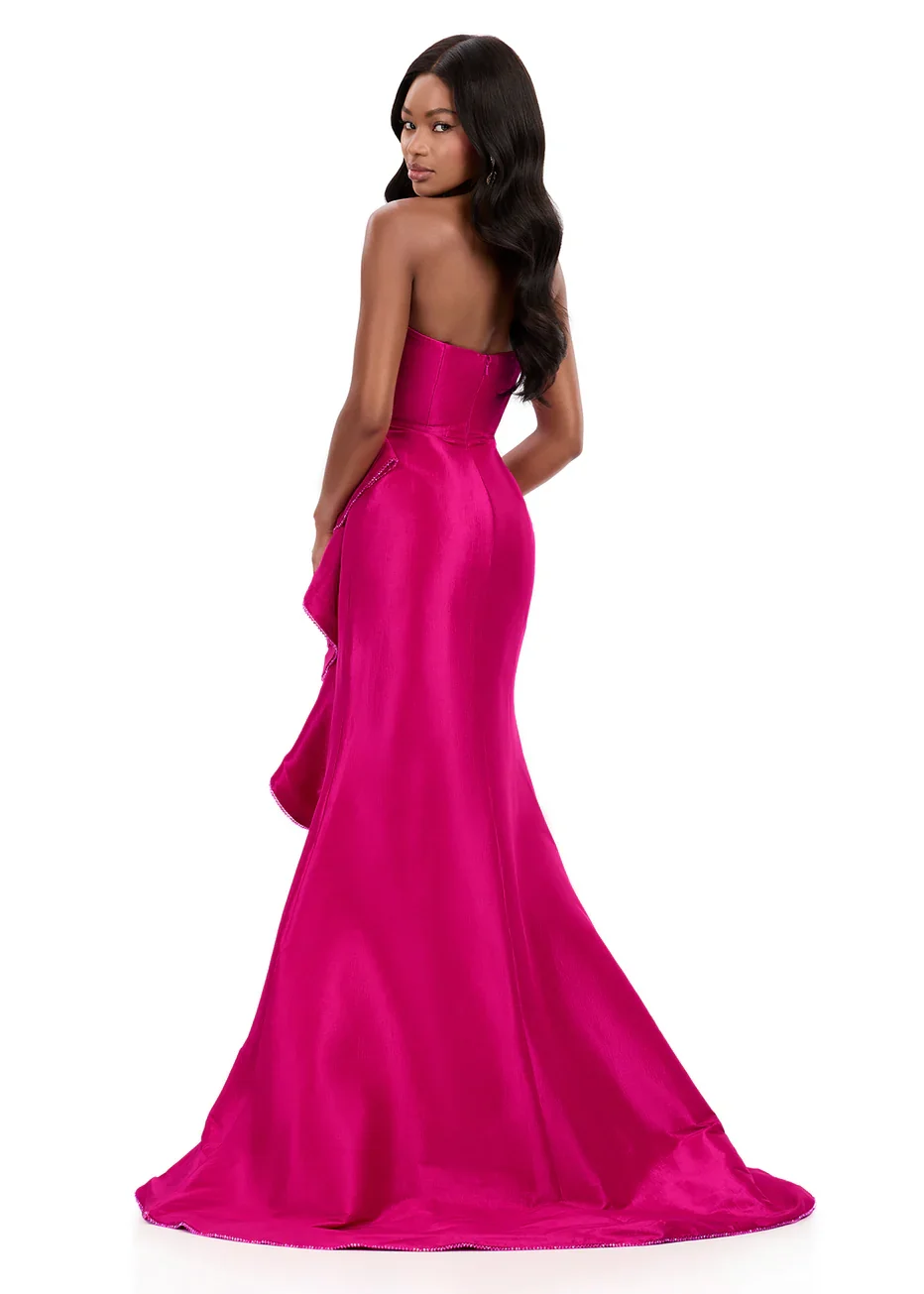 Ashley Lauren 12309 - Strapless Taffeta Dress with Statement Ruffle - Image 13