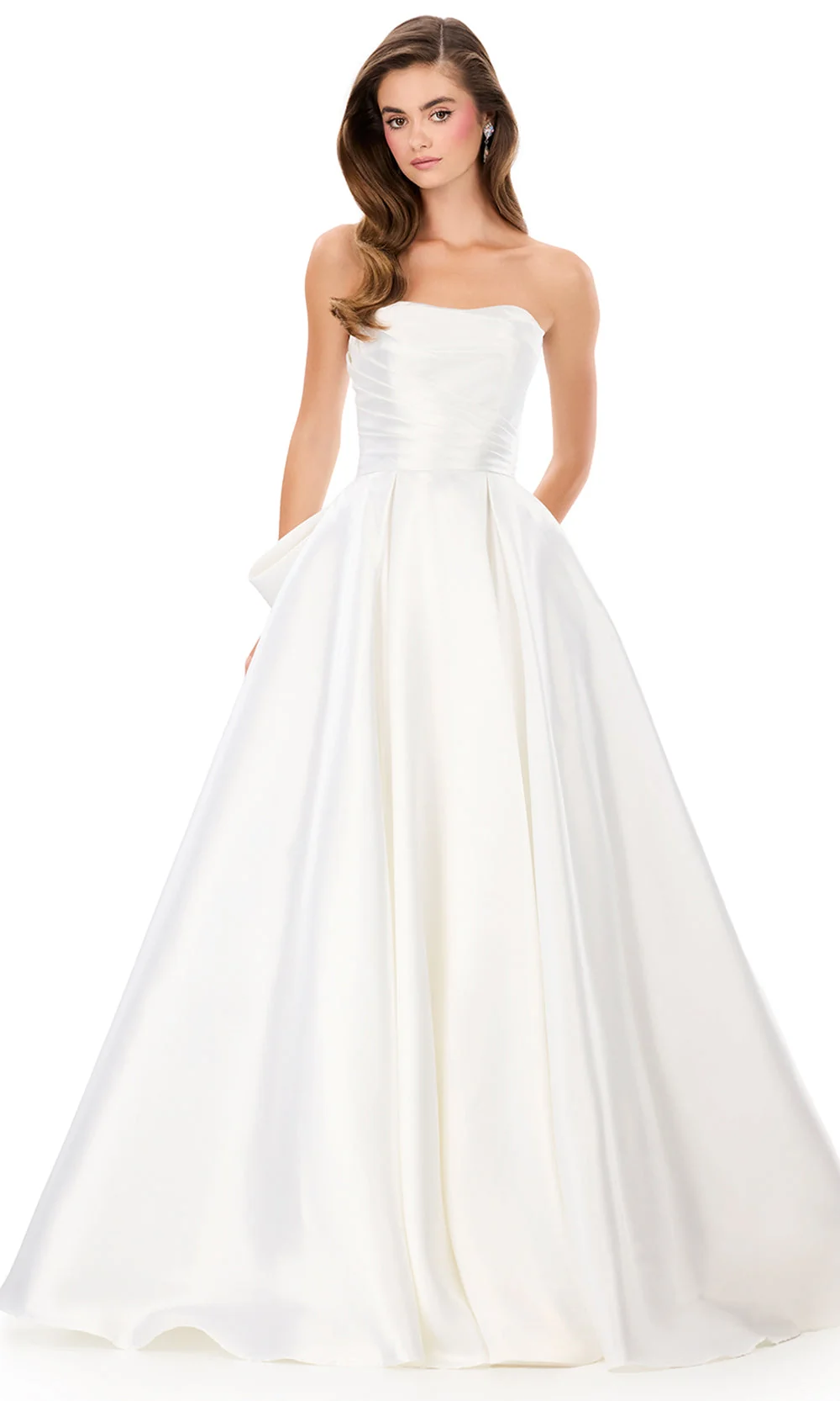 Ashley Lauren 12358 - Strapless Mikado Ballgown with Bow Ruffle Back - Image 5