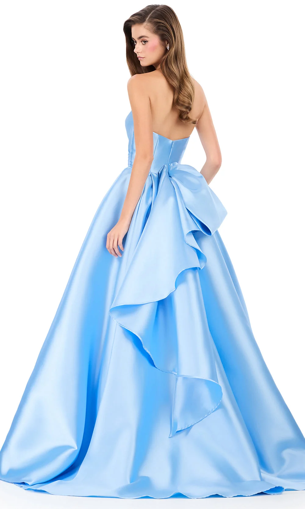Ashley Lauren 12358 - Strapless Mikado Ballgown with Bow Ruffle Back - Image 8