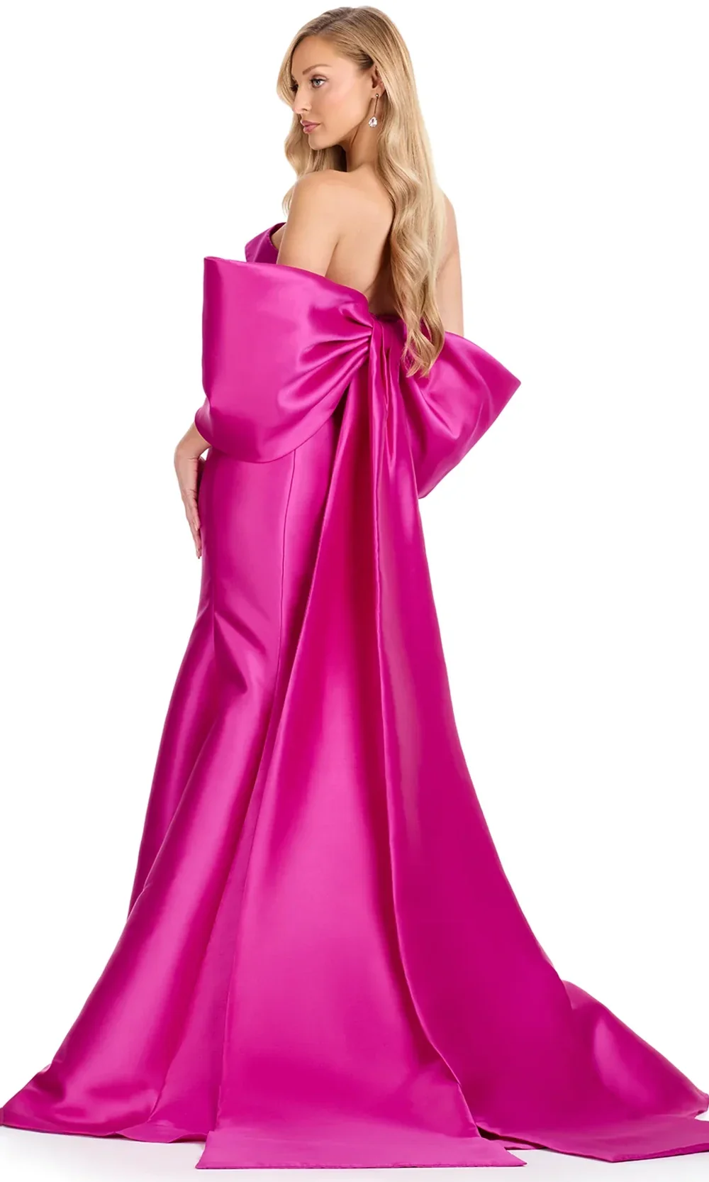 Ashley Lauren E12108 - Seamed Bodice Mermaid Dress with Bow - Image 4