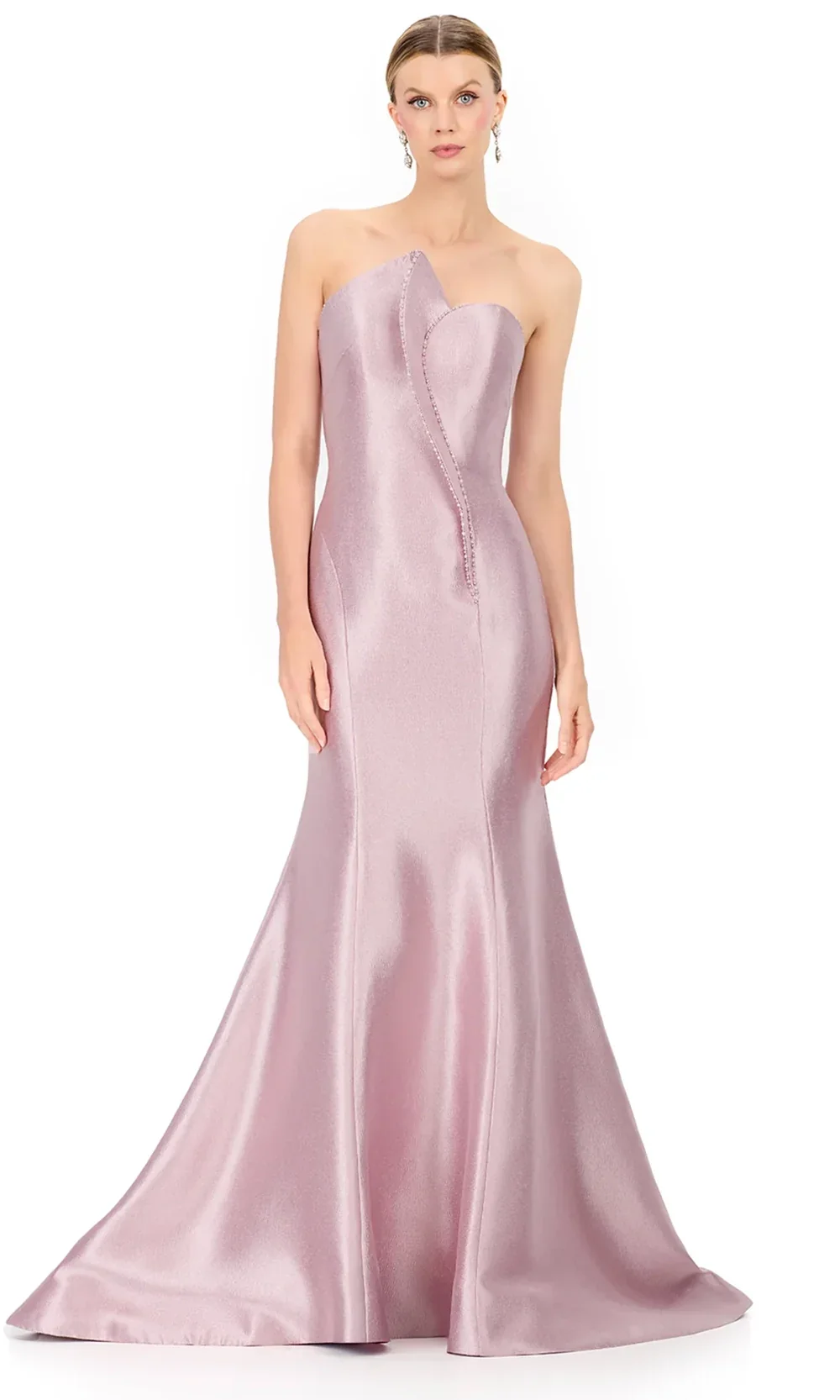 Ashley Lauren E12318 - Asymmetric Neck Sculpted Mermaid Dress - Image 5