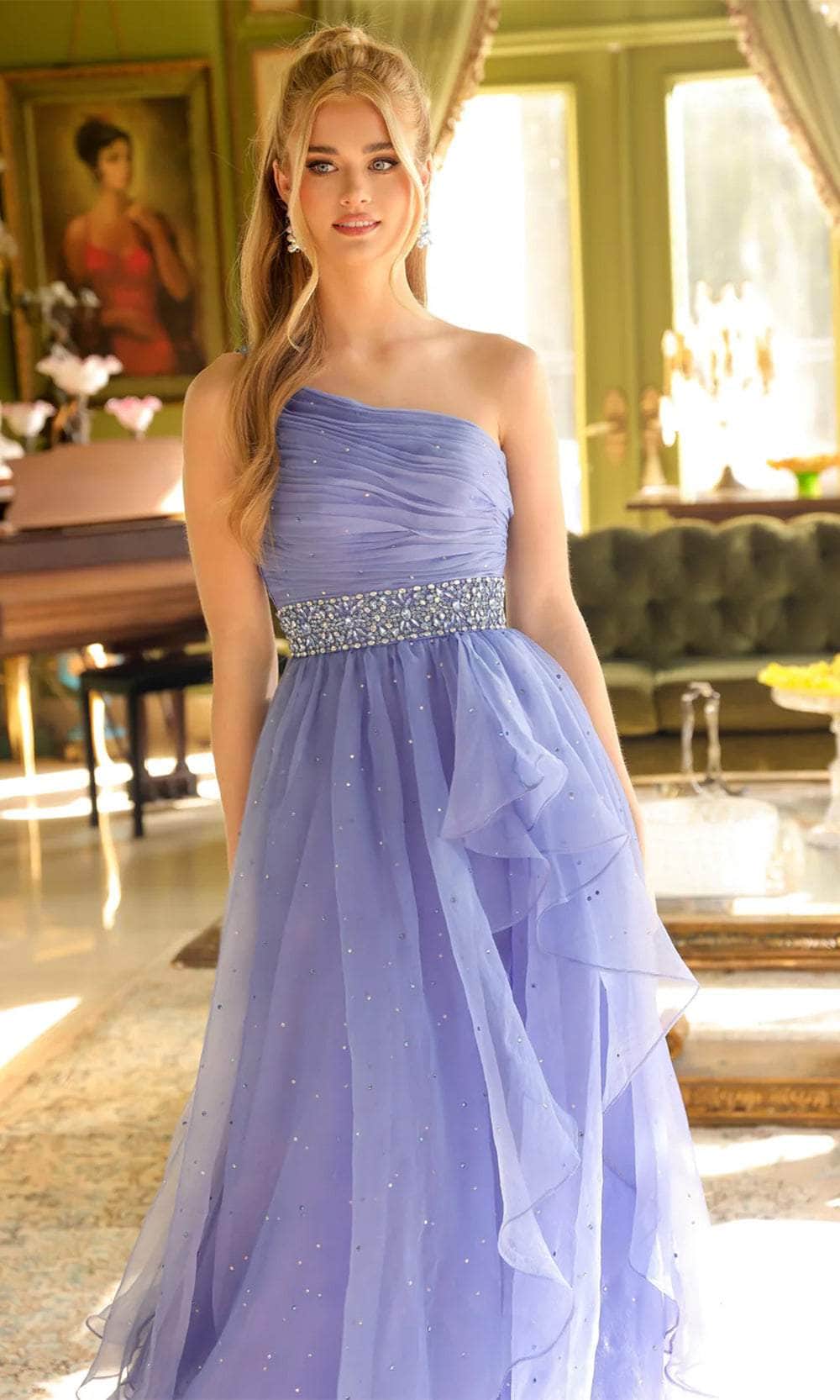 Ava Presley 29534 - Asymmetric Neck Ruffle Prom Gown - Image 7