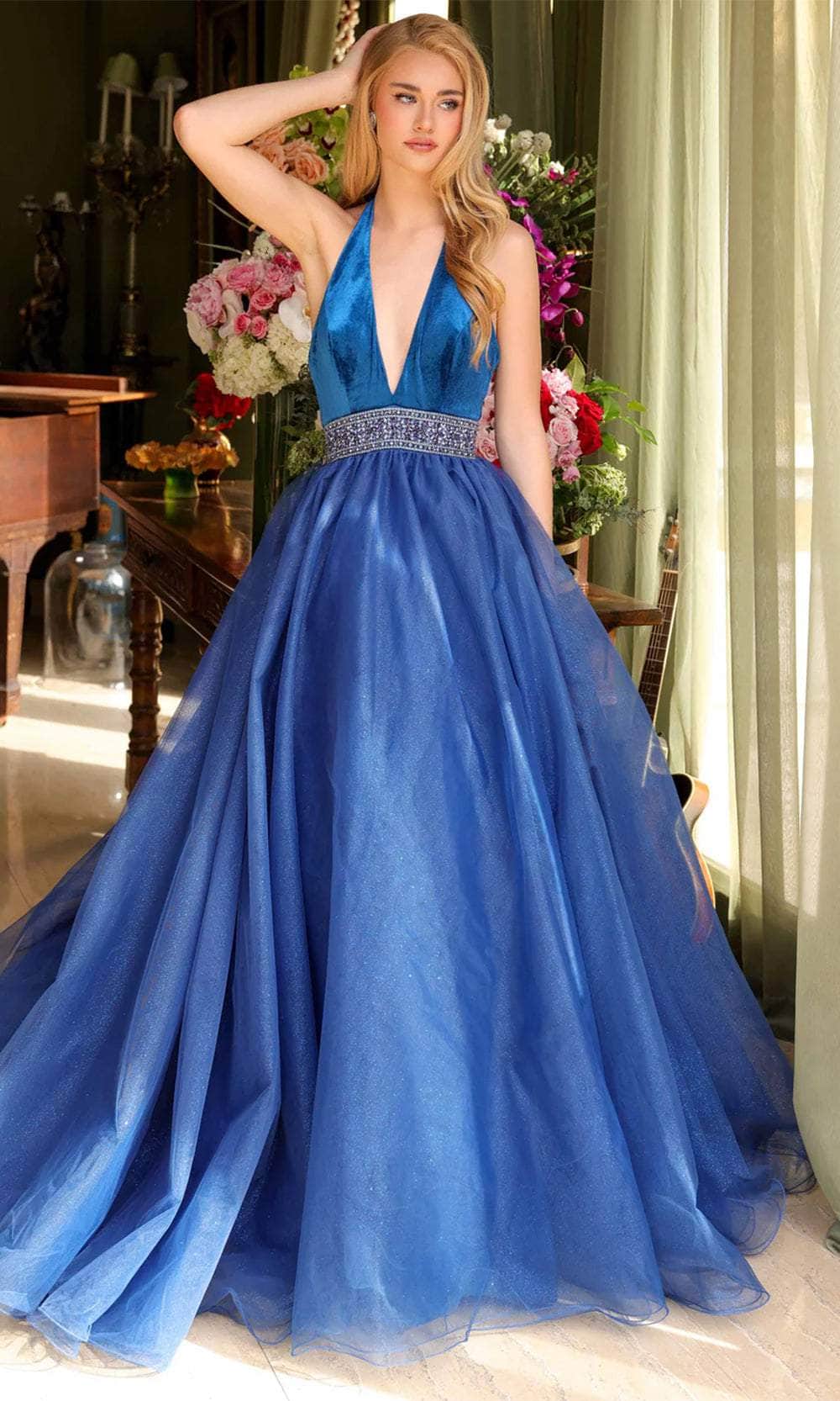 Ava Presley 39580 - Sleeveless Halter Ballgown - Image 3