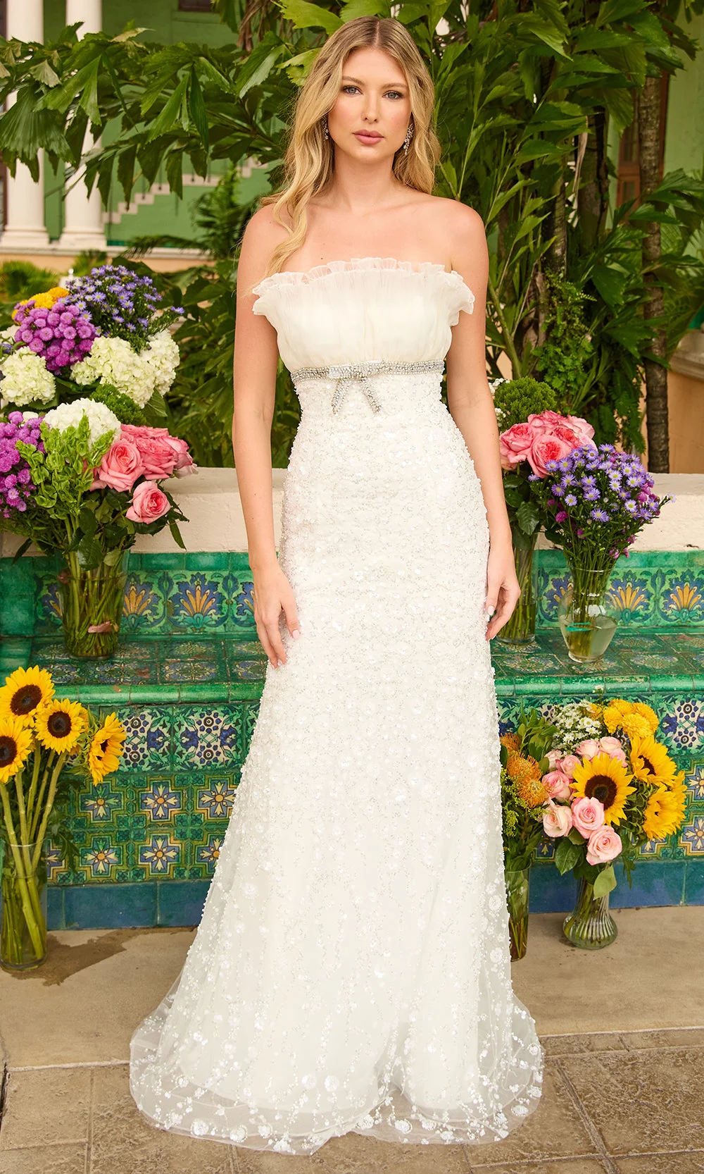 Ava Presley 42224 - Ruffles Neckline Beaded Prom Dress - Image 6