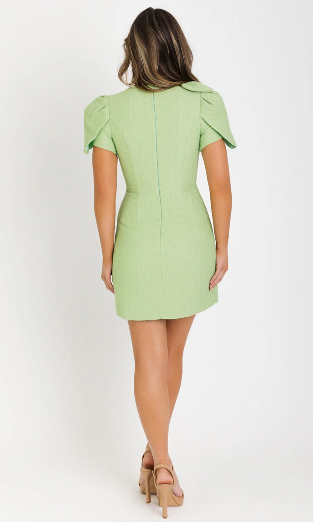 Ava Presley 42911 - Tweed Puff Sleeve Sheath Dress - Image 7