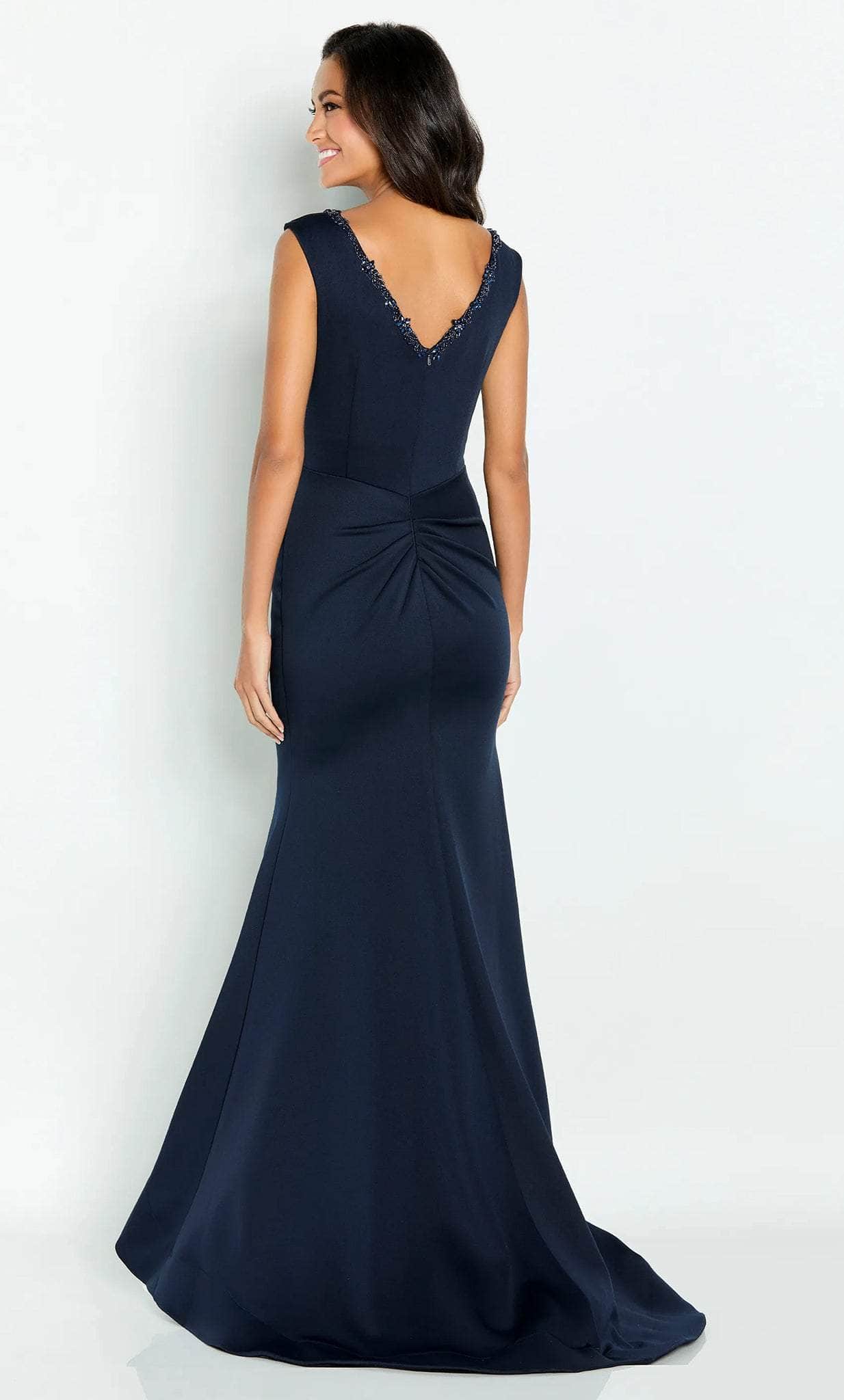 Cameron Blake CB143 - Elegant V-Neck Gown with Beaded Details - Image 2