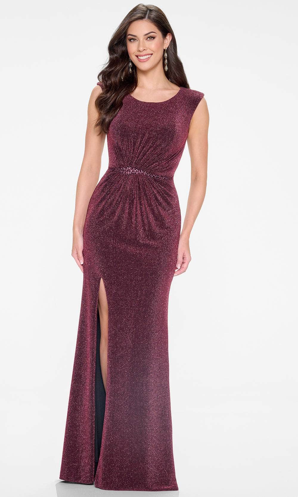 Cameron Blake CB201 - Beaded Accent Scoop Neck Gown - Image 3