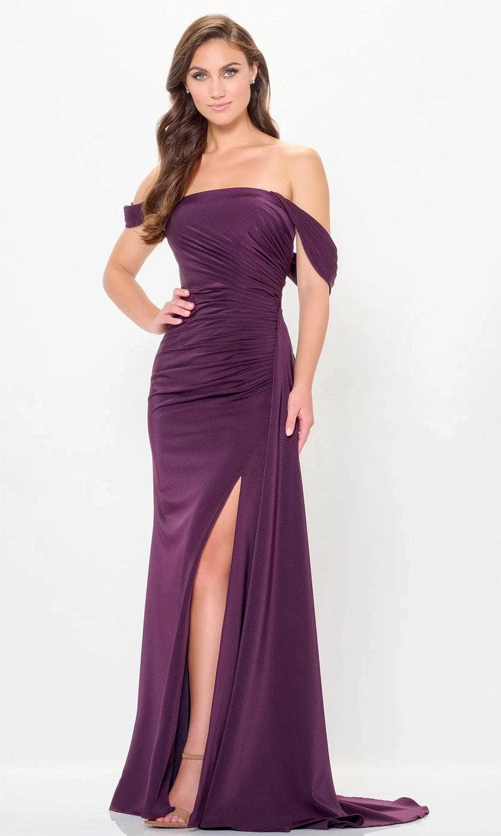 Cameron Blake CB3241 - Draped Slit Evening Gown - Image 5
