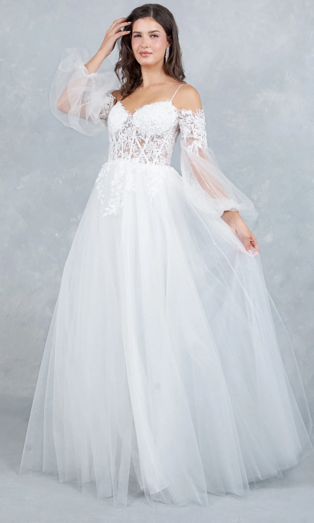 Cinderella Couture 4234 - Embroidered Corset Layered A-Line Gown - Image 4