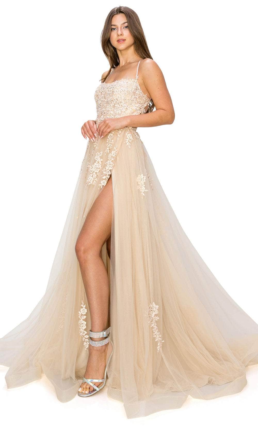 Cinderella Couture 8031J - Tulle Prom Gown with Floral Embroidery - Image 3
