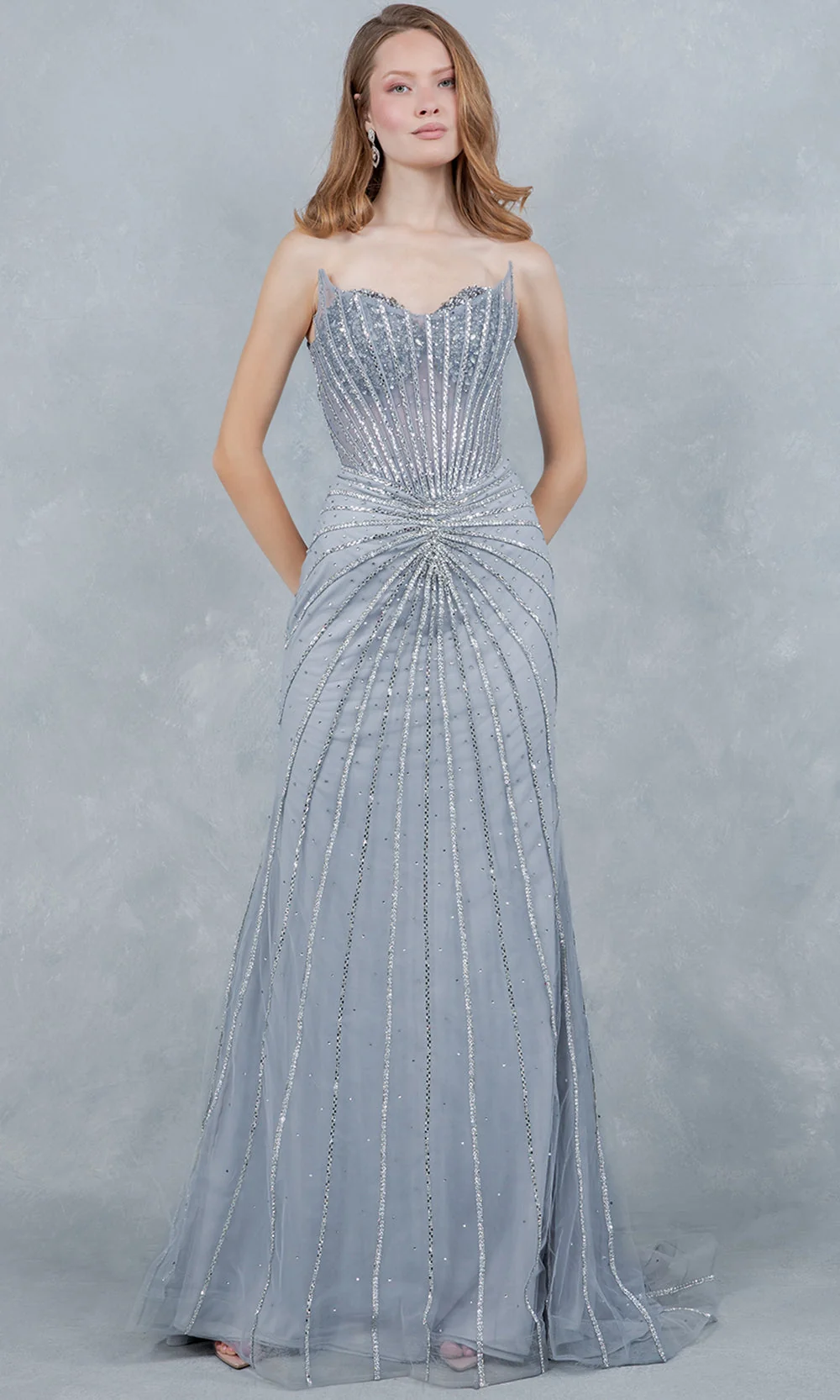 Cinderella Couture 8576J - Rhinestone Embellished Sweetheart Long Gown - Image 14