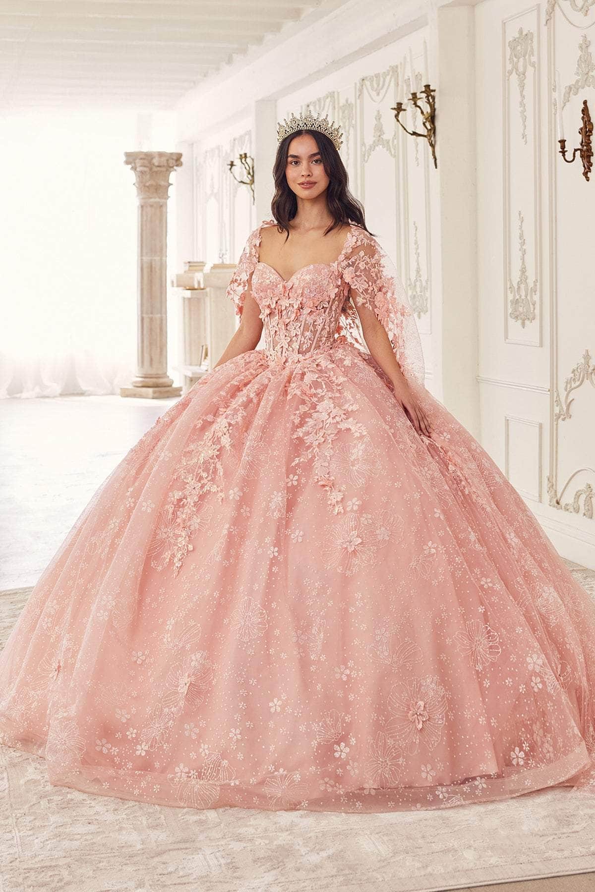 Cinderella Divine 15719 - Elegant Ballgown with Appliqué Details - Image 6