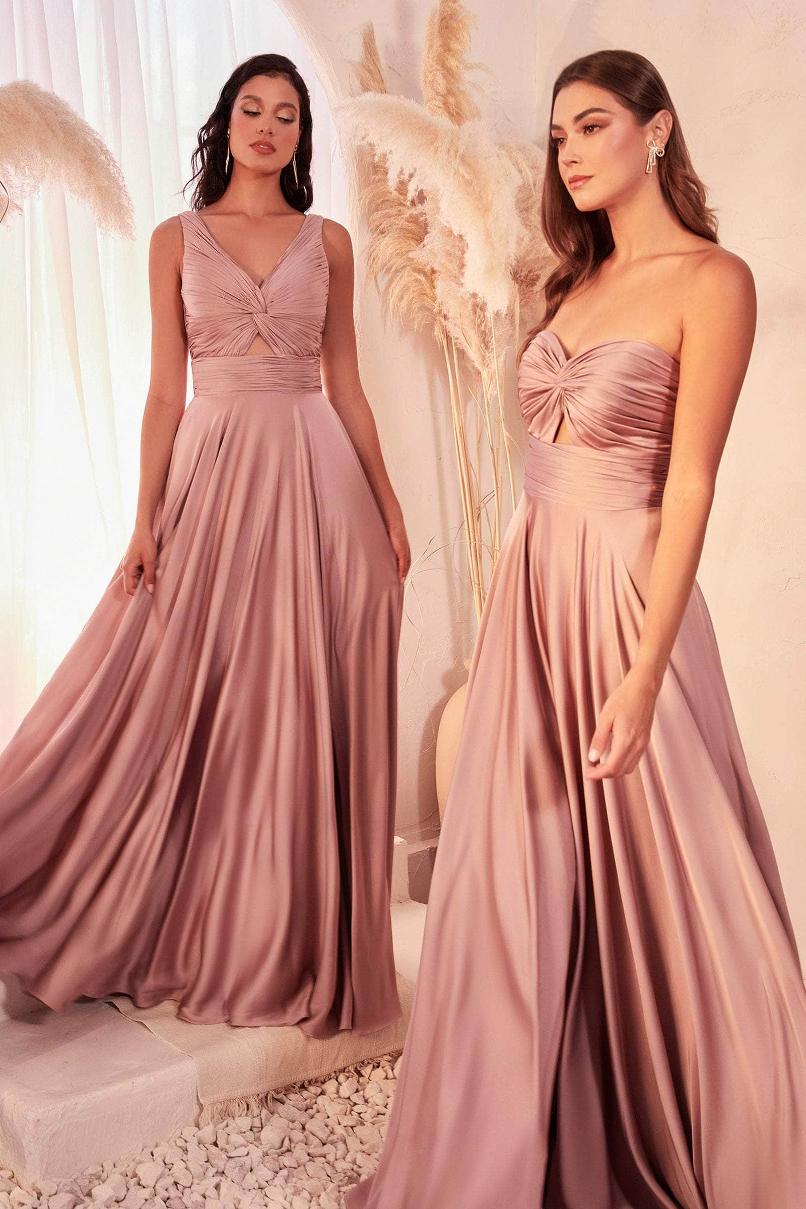 Cinderella Divine 7496 - Keyhole Detail Strapless Satin Dress - Image 6