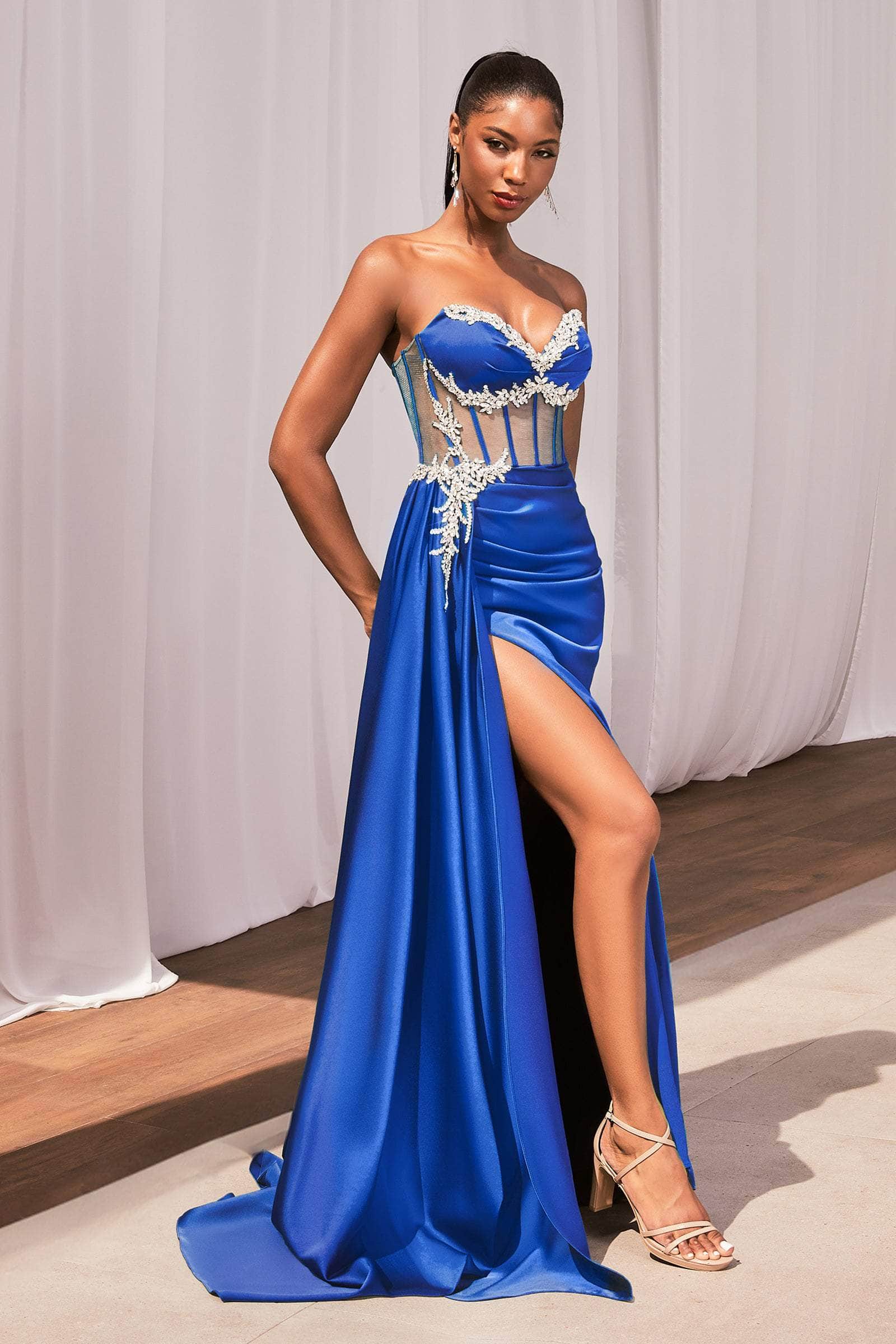 Cinderella Divine CD343 - Strapless Dress Featuring an Illusion Waistline - Image 6
