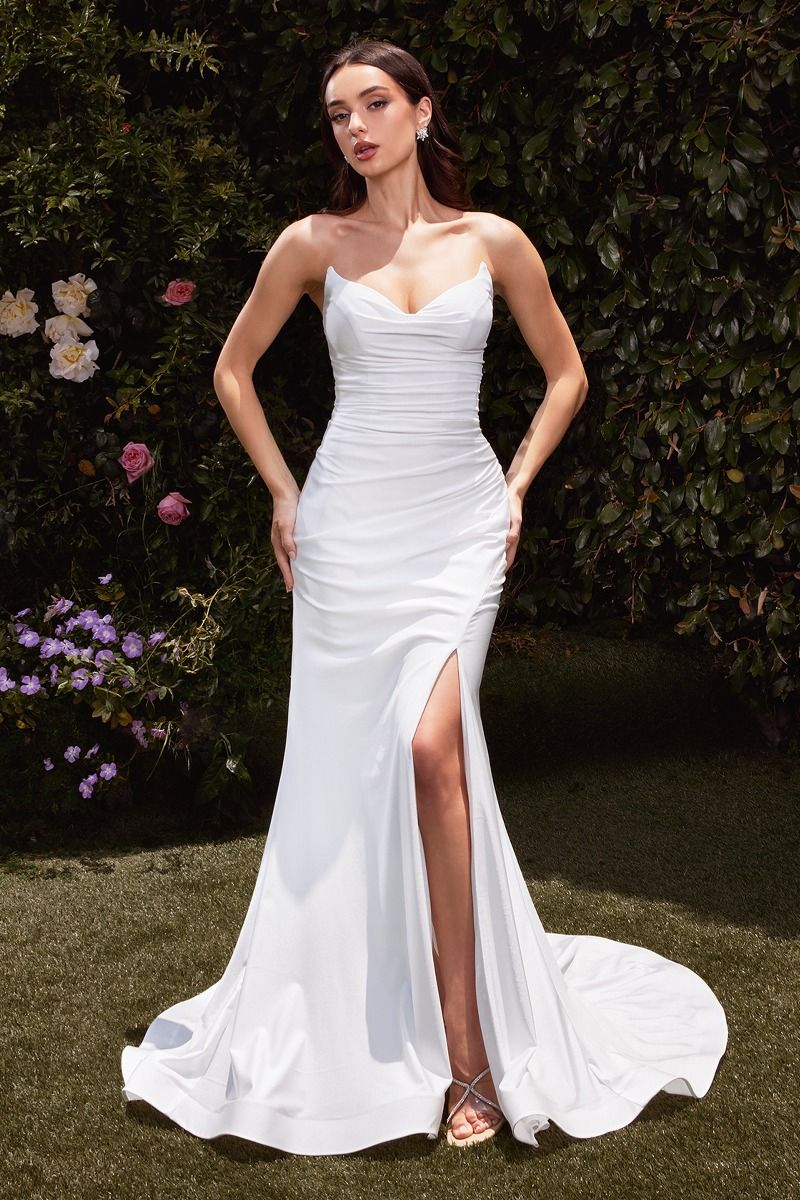 Cinderella Divine CD791 - Strapless Satin Prom Dress - Image 15