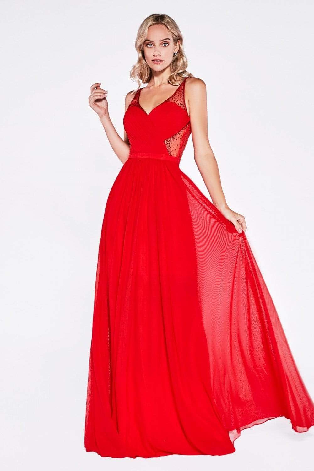 Cinderella Divine - Crisscrossed Ornate Illusion Panel Gown - Image 3