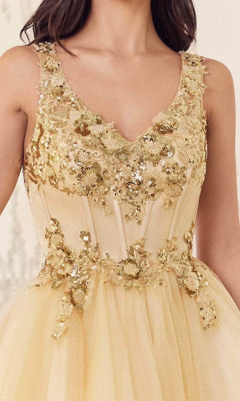 Cinderella Divine CY019 - Corset Cocktail Dress with Appliqué Detailing - Image 6