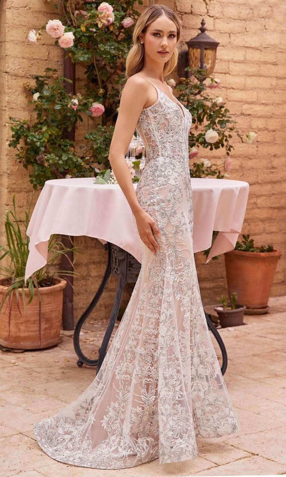 Cinderella Divine J859W - Sleeveless Wedding Gown with Embroidery - Image 3