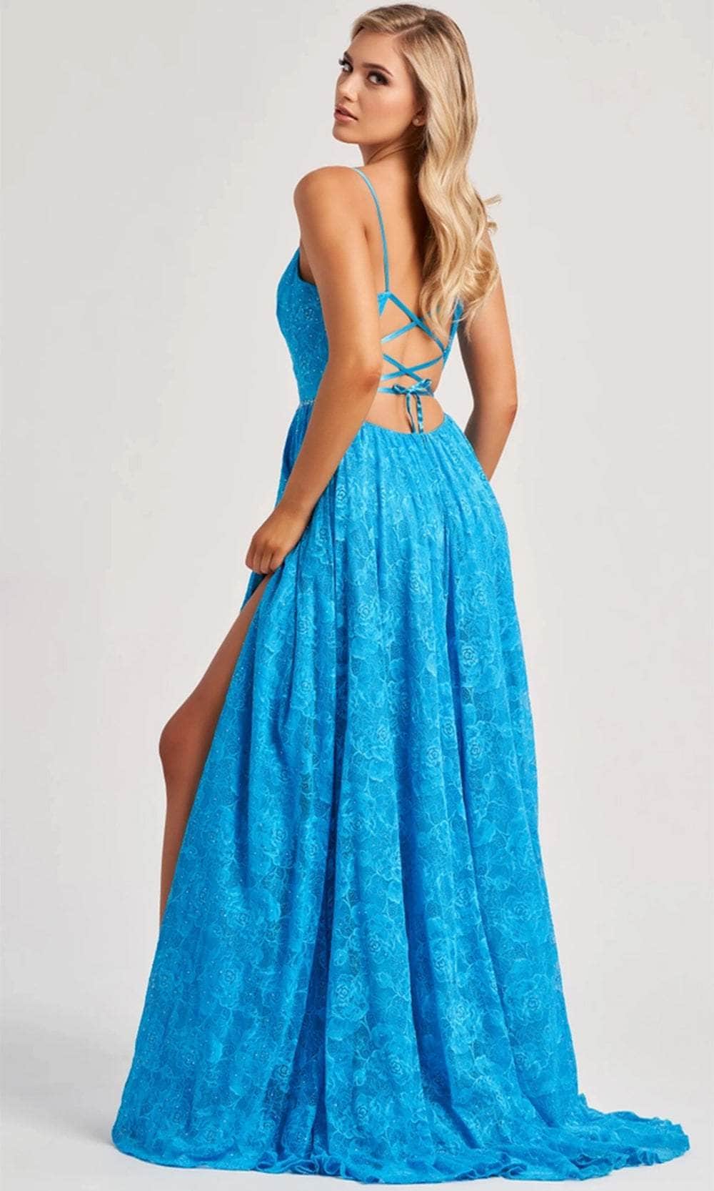 Colette By Daphne CL8010 - Spaghetti Strap Lace Prom Gown - Image 2