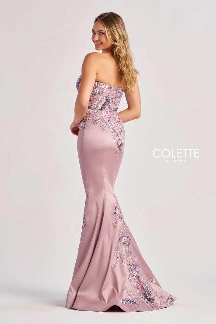 Colette By Daphne CL8410 - Strapless Floral Applique Gown - Image 2