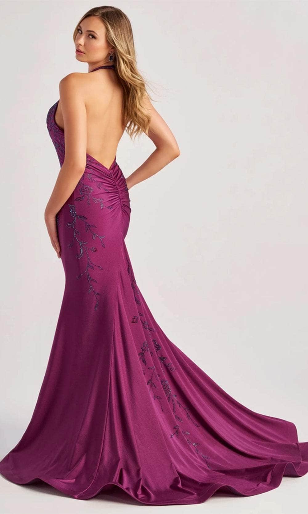 Colette By Daphne CL8455 - Halter Jersey Prom Dress - Image 2