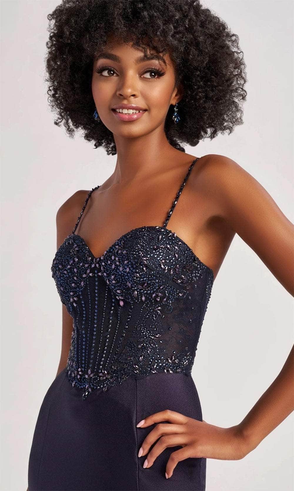 Colette By Daphne CL8515 - Spaghetti Strap Bejeweled Gown - Image 3