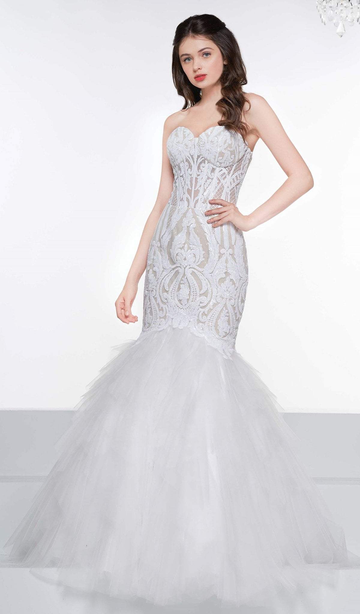 Colors Dress - 2067 Sequined Tiered Gown - Image 3