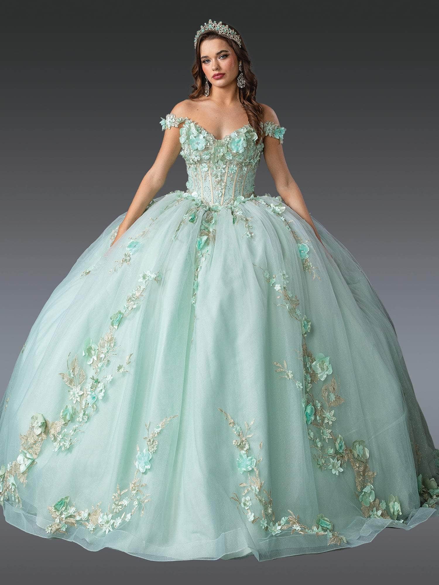Dancing Queen 1918 - 3D Floral Sweetheart Quinceanera Gown - Image 4
